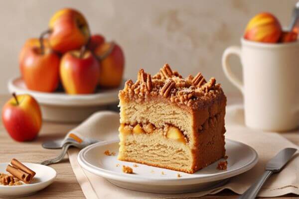 Bolo de Maçã com Canela e Streusel: Um Clássico Outonal com uma Cobertura Crocante